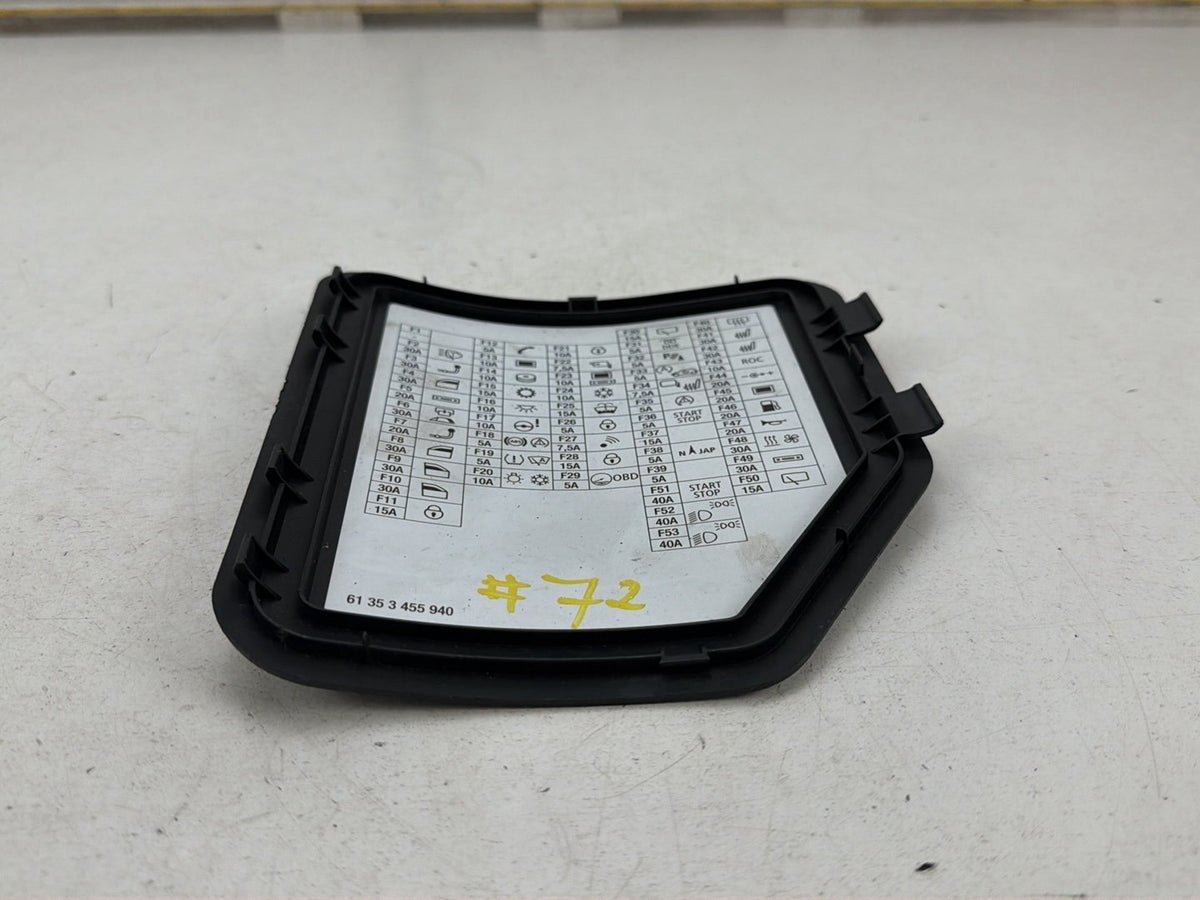 2007-2013 Mini Cooper S Convertible -Interior Fuse Box Cover Lid 61353455940 OEM