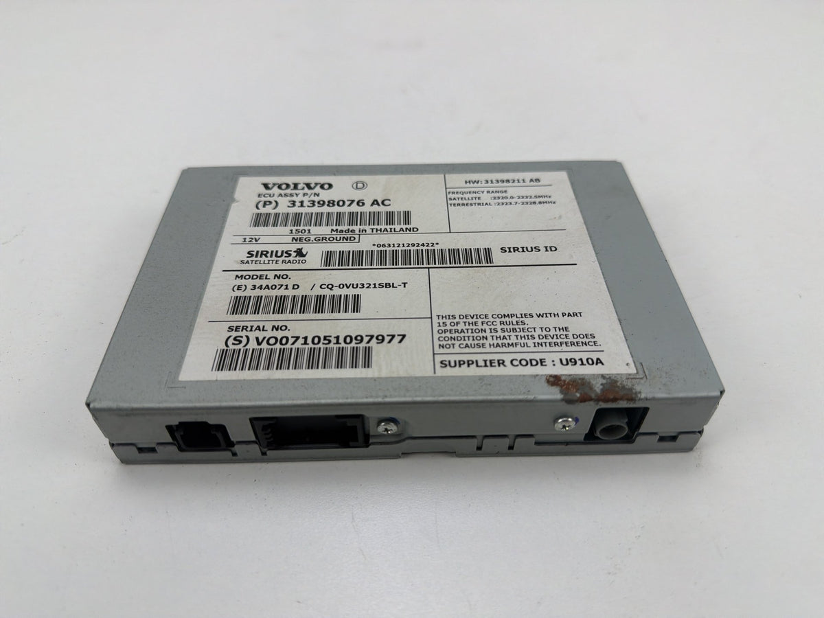 2015-2018 Volvo S60 - Sirius Satellite Radio Receiver Module P31398076 OEM