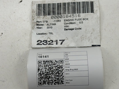 2007-2010 Nissan Altima Under Hood Engine Fuse Box Relay Block 284B7-1AA0A OEM