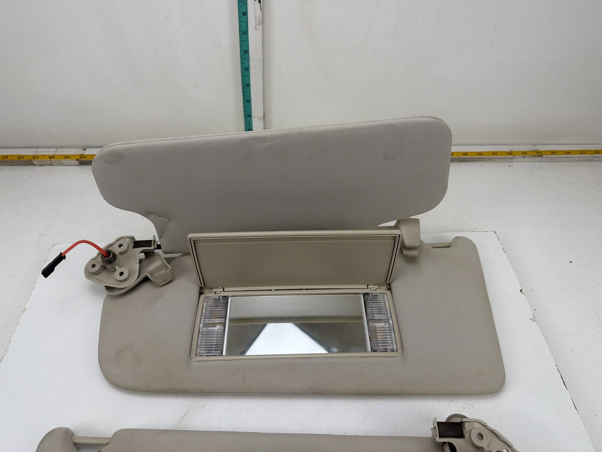 2005-2012 Land Rover Range Rover Sun Visors Mirrors Lights Ivory Pair 826765 OEM