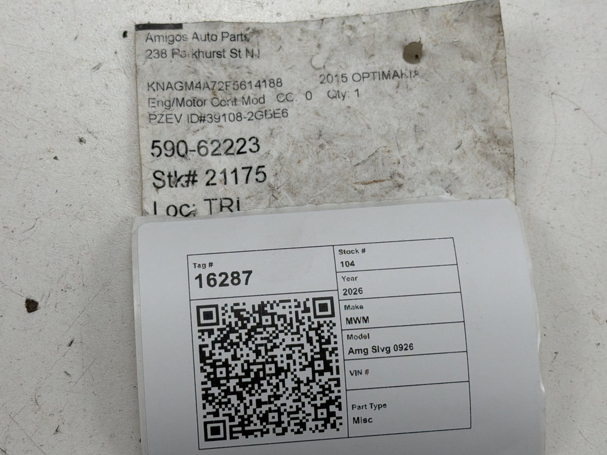 2014-2015 Kia Optima Engine Computer Control Module Unit ECU 39138-2GBE6 OEM
