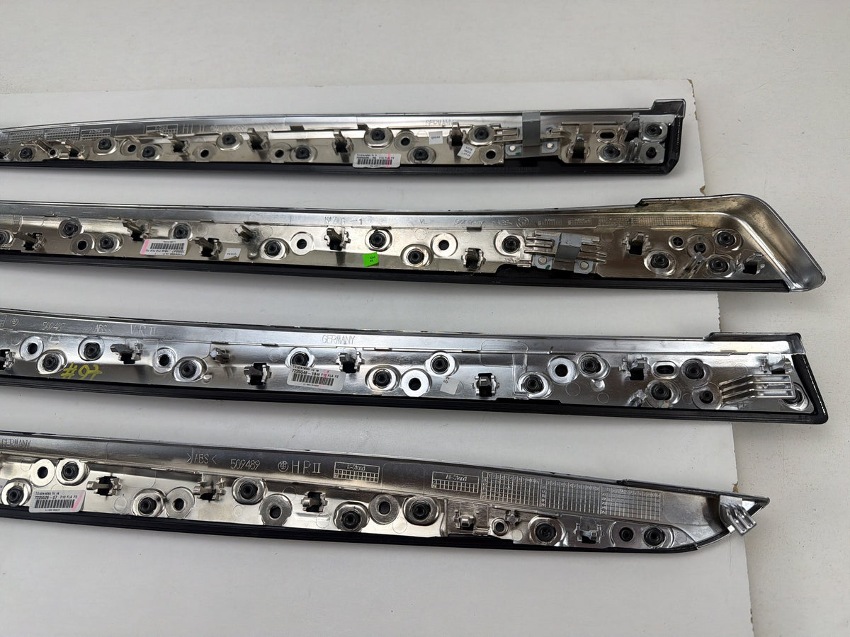 2011-2016 BMW F10 5 Series 528i 535i 550i Interior Door Trim Strip Set 4PC OEM