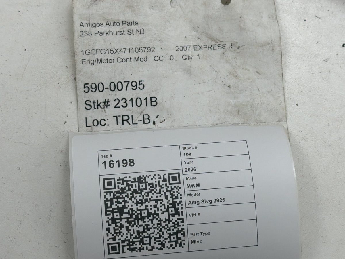 2005-2007 Chevrolet Express 2500 Engine Control Module Unit ECU 12589161 OEM