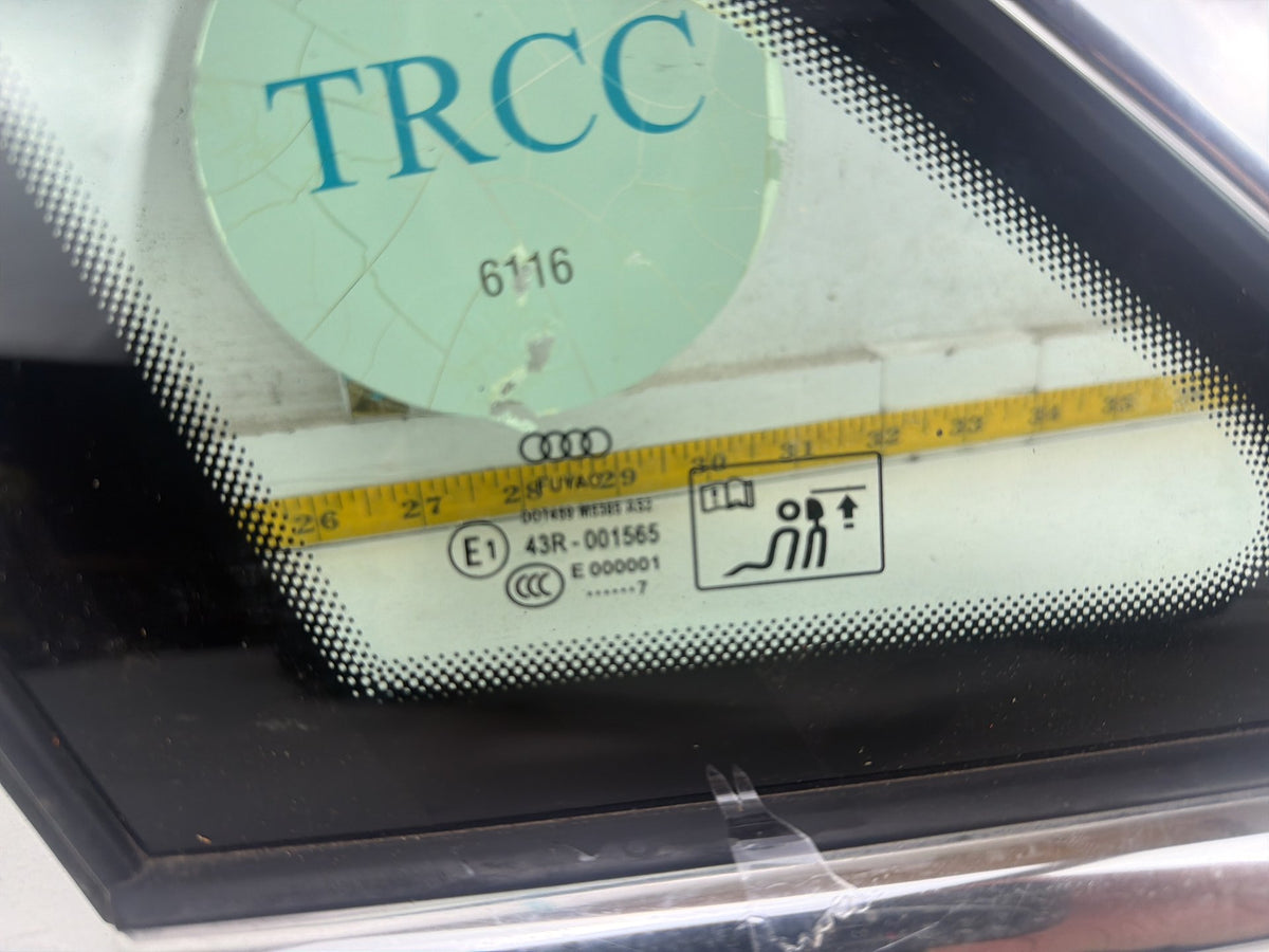 2017-2019 Audi A4 Sedan Rear Left Driver Side Quarter Window Glass OEM