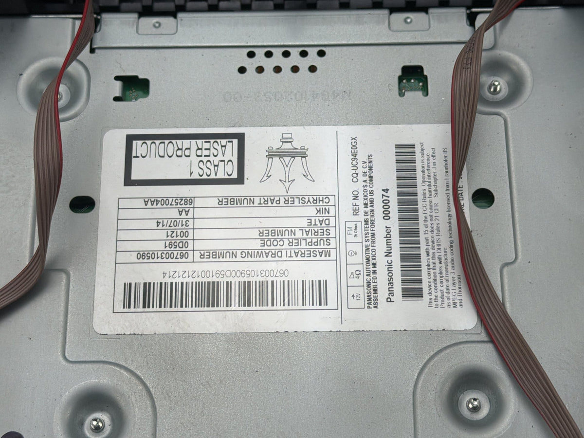 2014-2016 Maserati Ghibli DVD Player AC Temperature Media Panel 68257004AA OEM