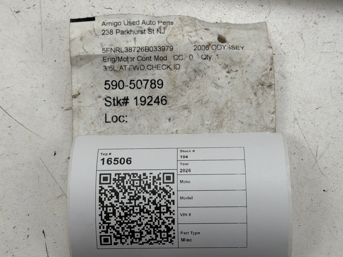 2006 Honda Odyssey 3.5L AT FWD Engine Control Module ECM PCM 37820-RGM-A71 OEM