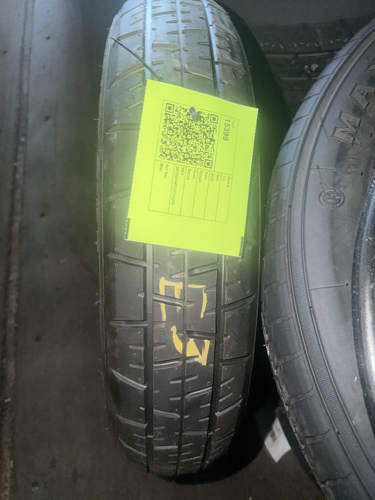 2016-2019 Nissan Sentra Emergency Spare Tire Wheel Rim Compact Donut OEM