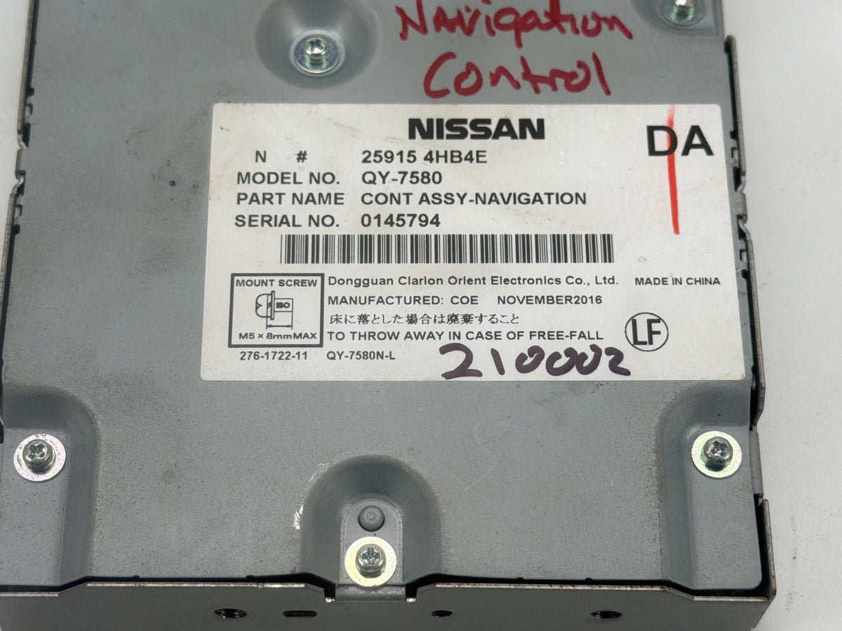2017-2019 Infiniti Q60 Navigation Control Module GPS Computer 259154HB4E OEM