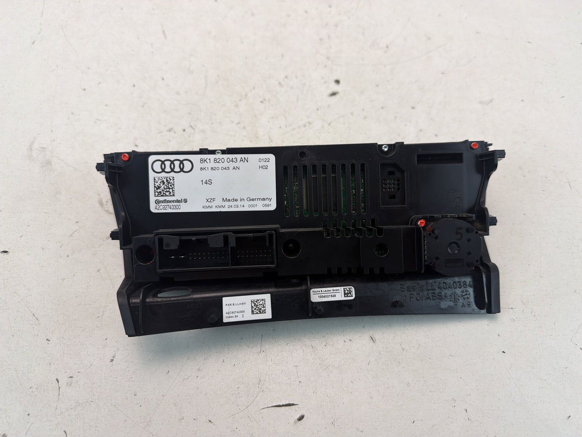 2013-2016 Audi A4 Ac Heater Temperature Climate Control 8K1820043AN OEM