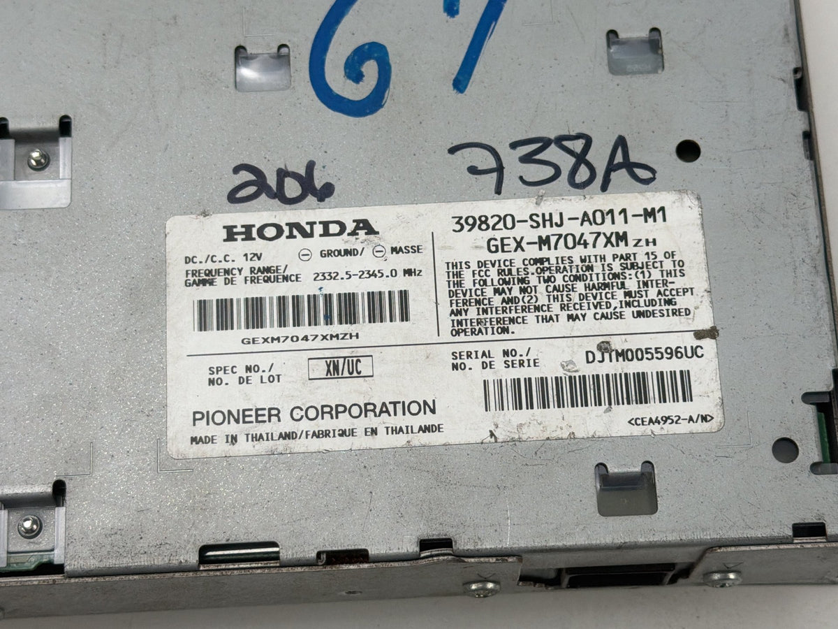 2005-2010 Honda Odyssey Satellite Radio Receiver Control Module OEM