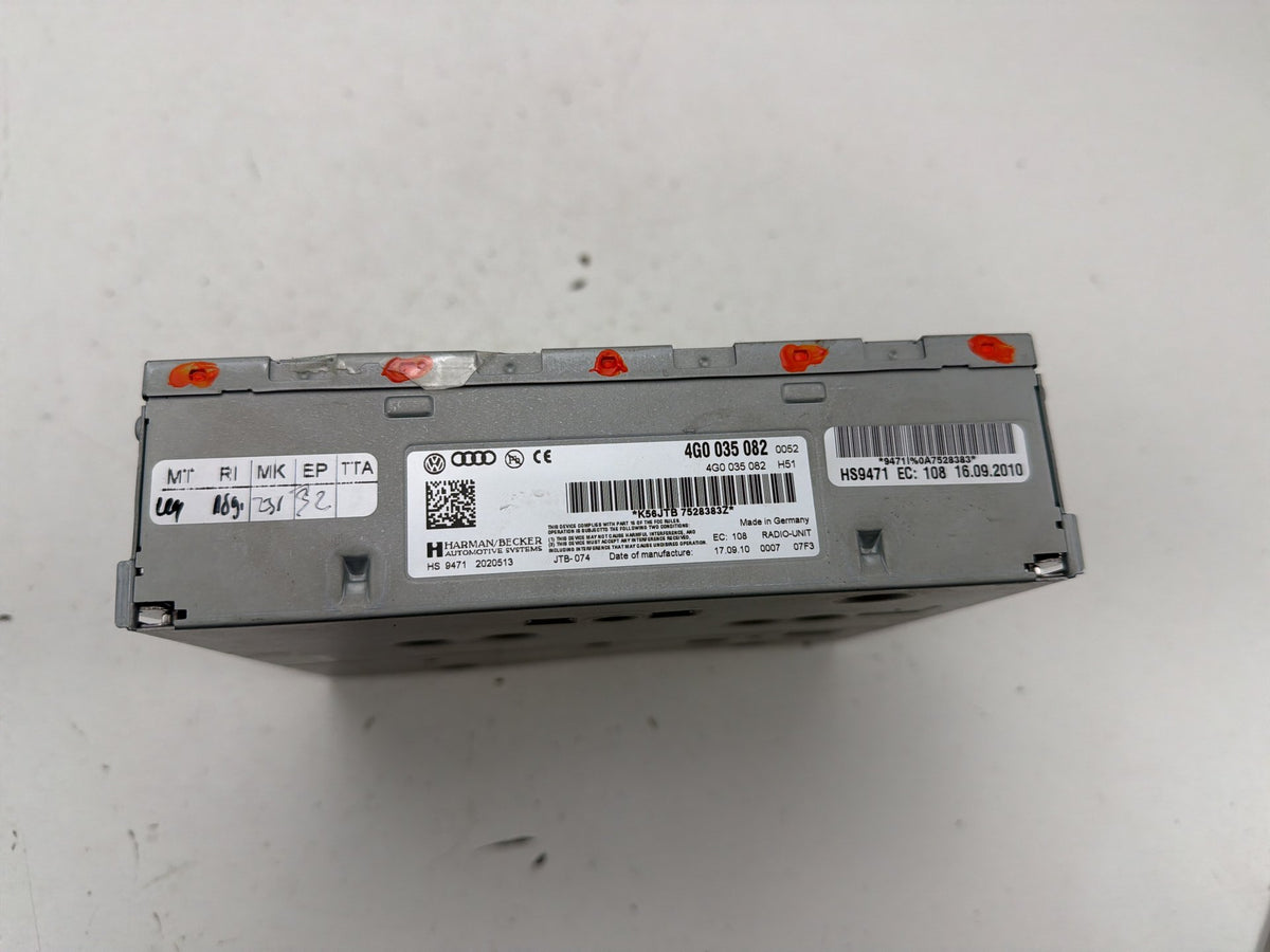 2009-2012 Audi A6 Am Fm Cd Player Radio Receiver 4G0035082 OEM