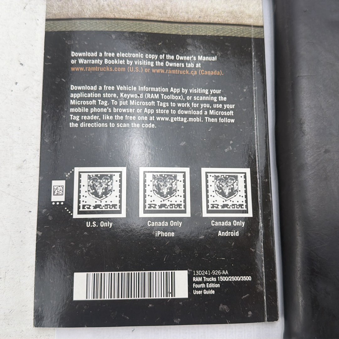 2013 Ram 1500 Owner's Manual User Guide Portfolio Case Set OEM