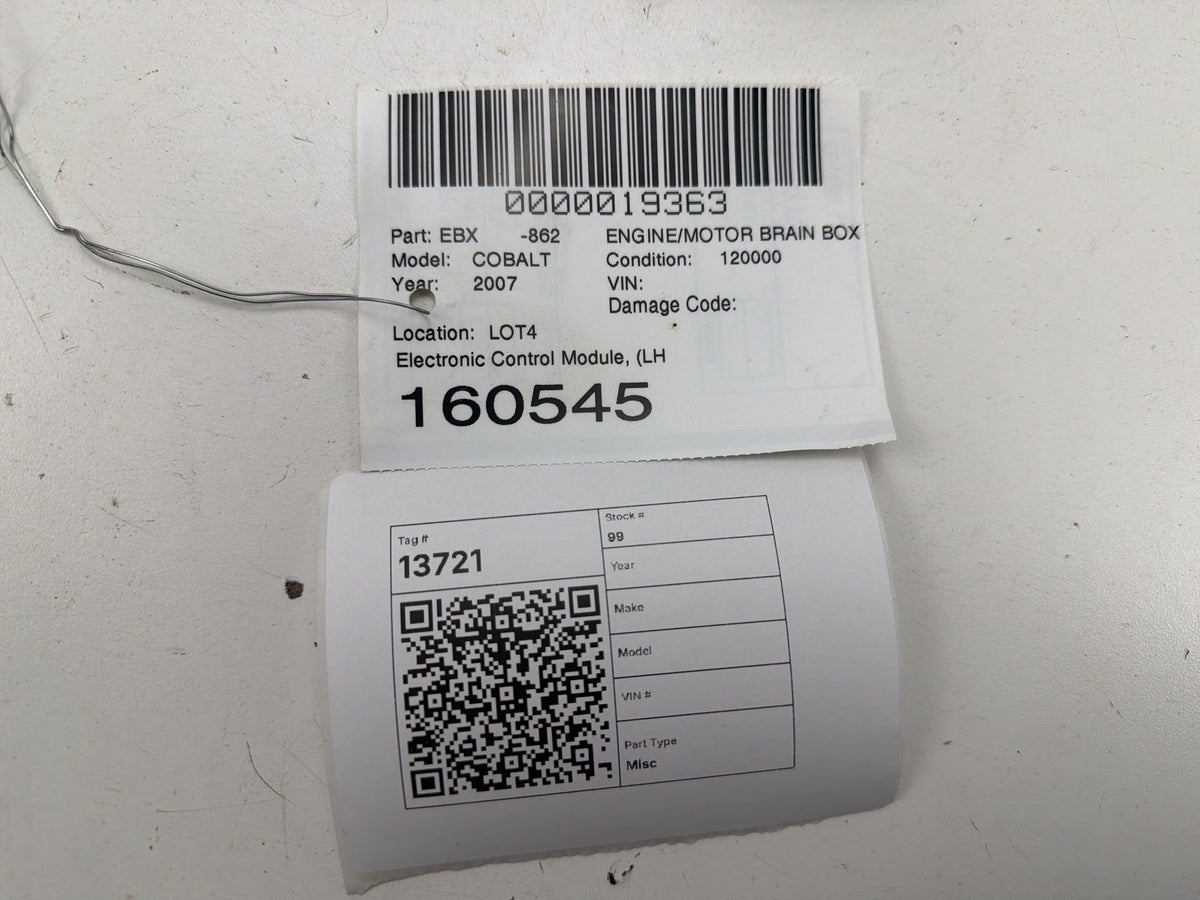 2007-2010 Chevrolet Cobalt Engine Computer Control Module Unit ECU 12611549 OEM