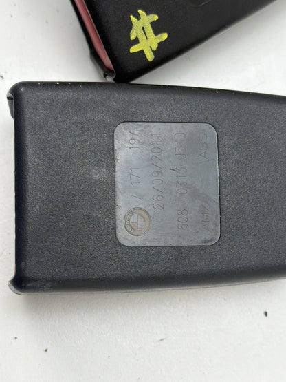 2007-2013 BMW X5 Seat Belt Buckle Receptacle Set of 3 Black 7171197 OEM
