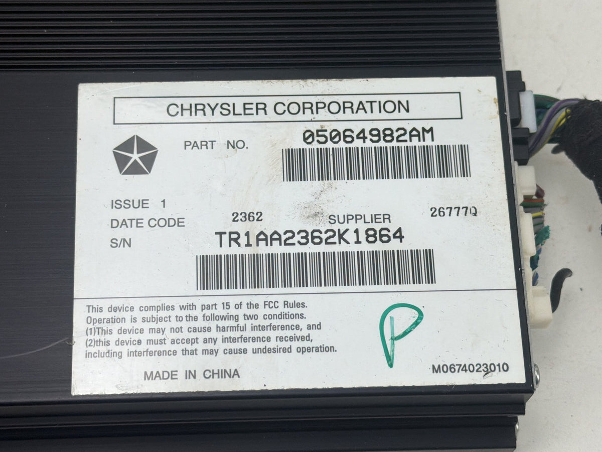 2011-2014 Dodge Charger Audio Equipment Radio Amplifier 5064982AM OEM