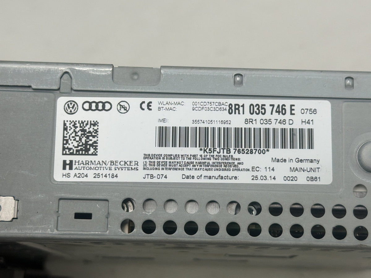 2013-2017 Audi Q5 Center Console Radio CD Media Player Navigation Head Unit OEM