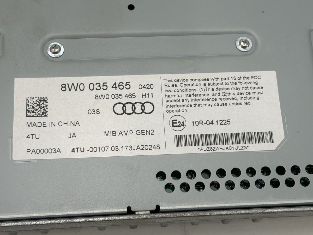2017-2023 Audi A4 Radio Amplifier AMP Trunk Mounted 8W0035465 OEM