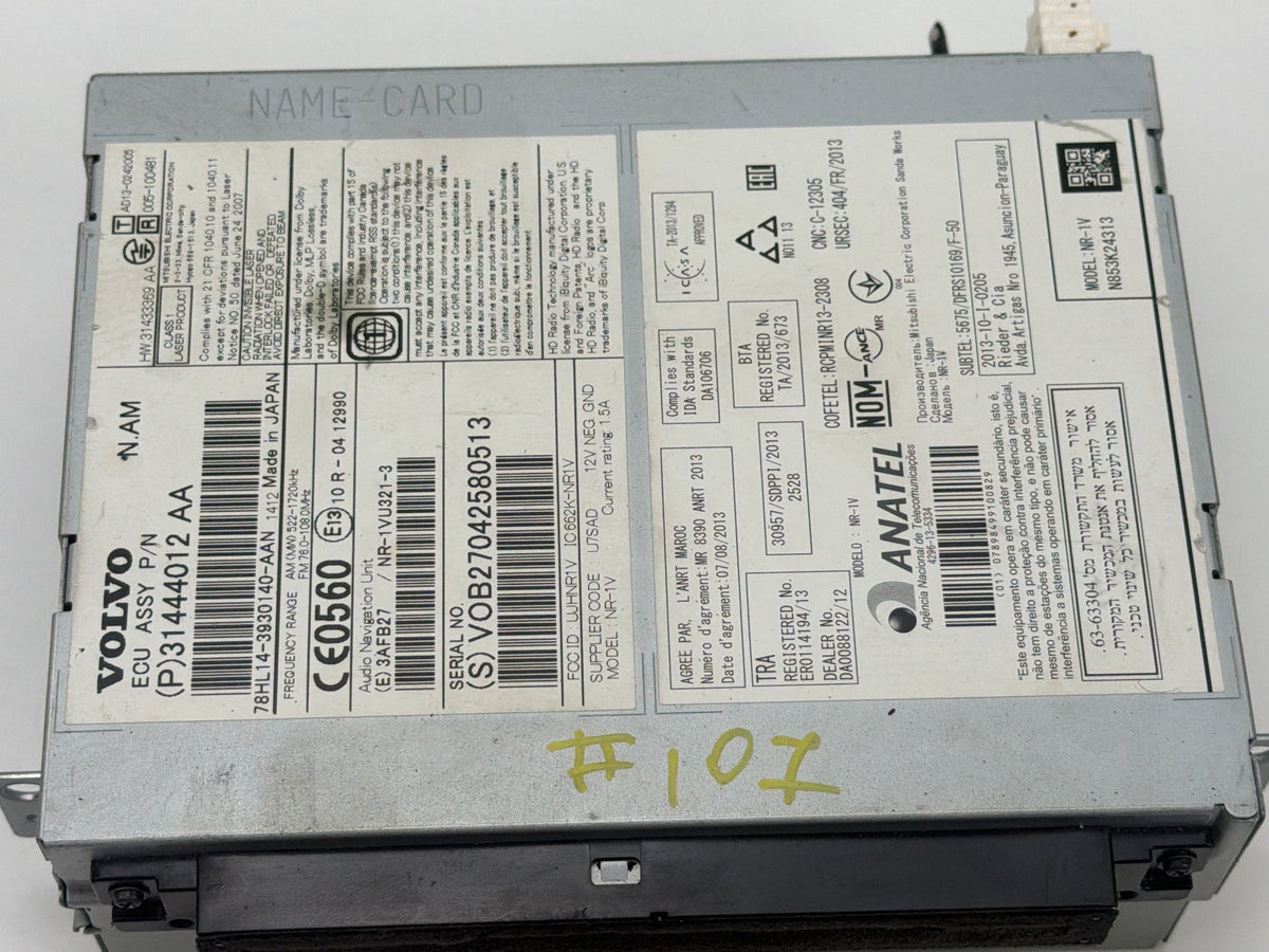 2011-2018 Volvo S60 Audio Infotainment AM FM Radio Receiver Unit 31444012 OEM