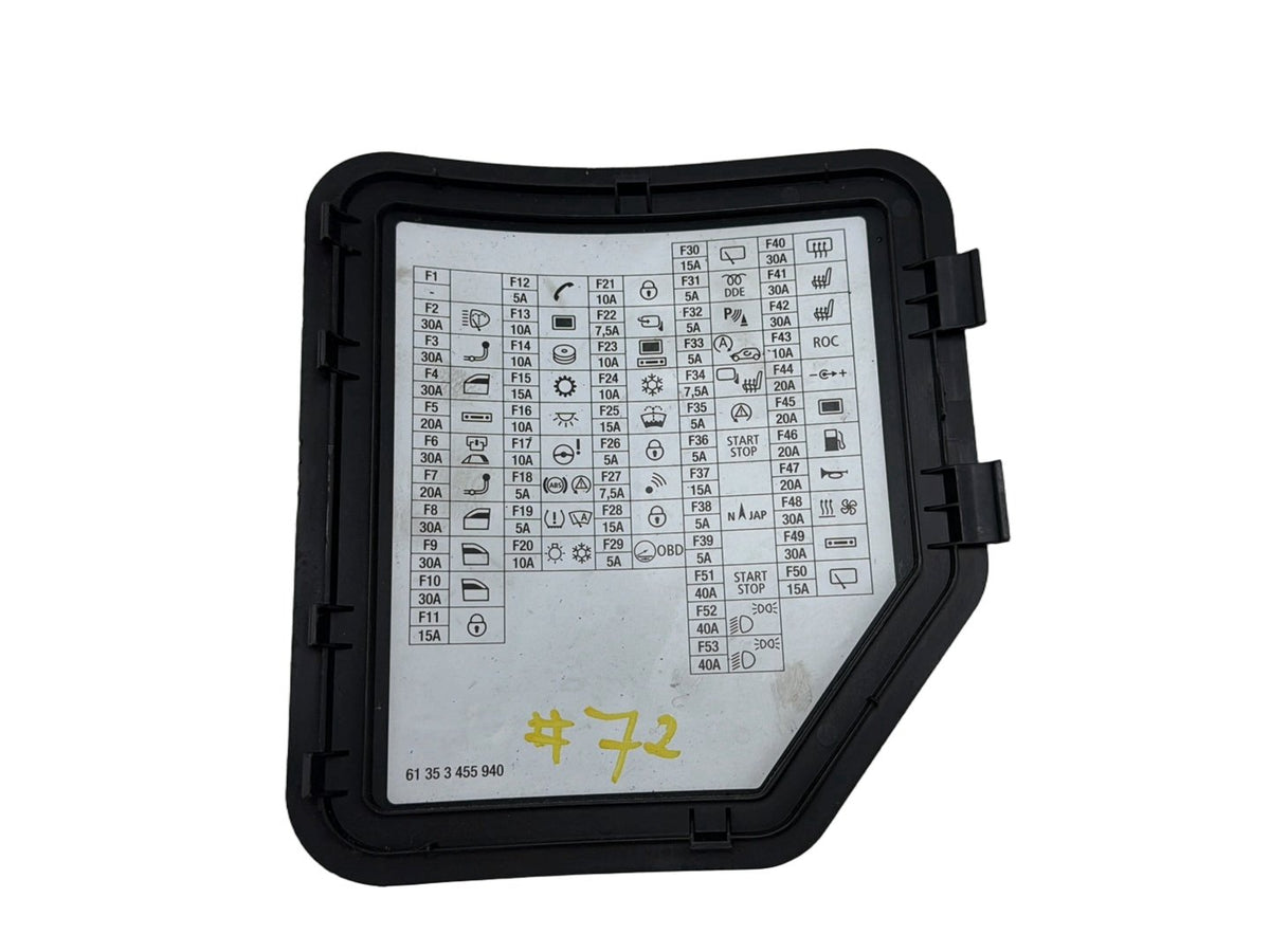 2007-2013 Mini Cooper S Convertible -Interior Fuse Box Cover Lid 61353455940 OEM