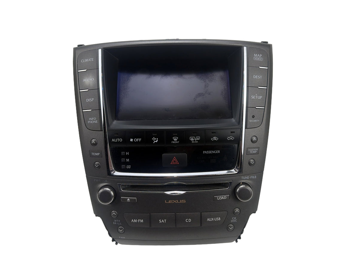 2009-2012 Lexus IS250 Radio Navigation Info Screen & Climate Control Panel OEM