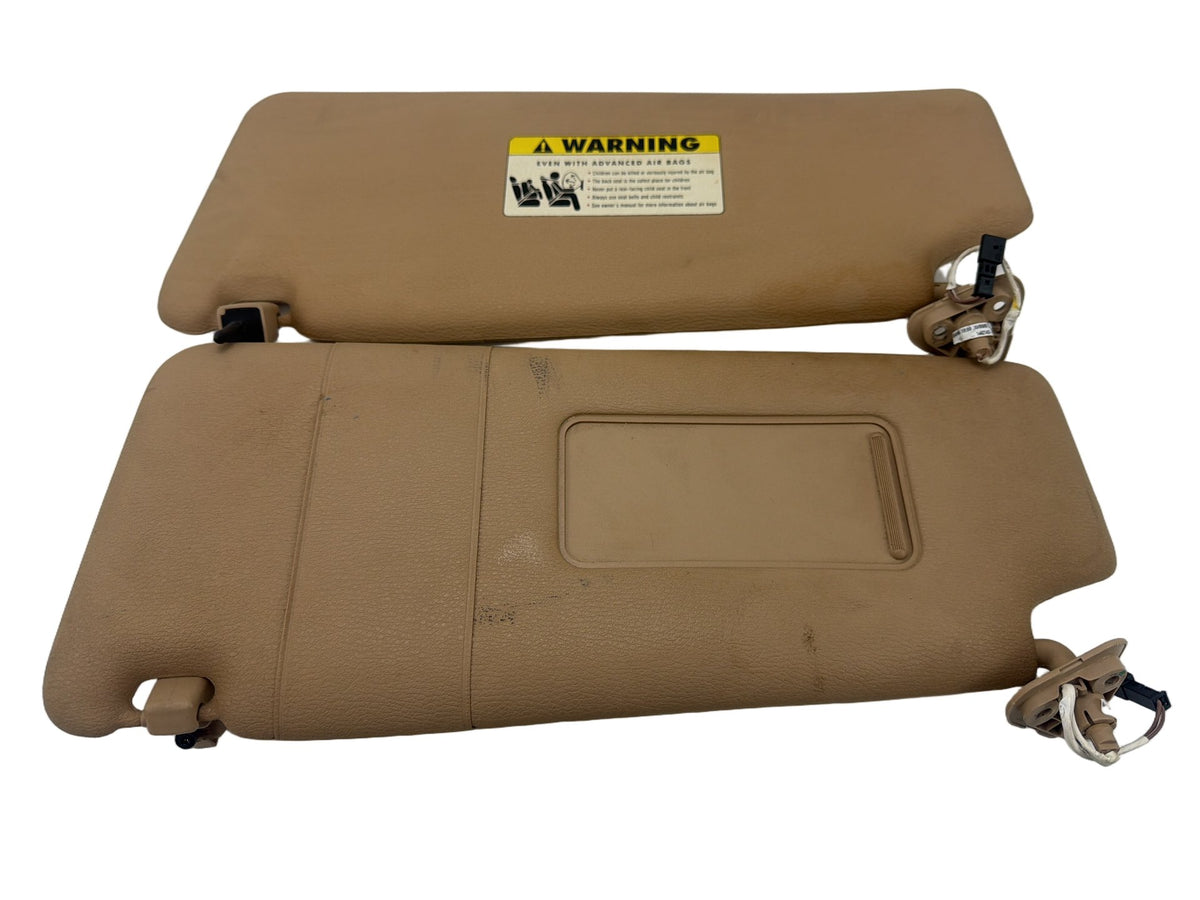 2007-2010 BMW X3 Sport Utility Front Left & Right Side Sun Visor Pair Tan OEM