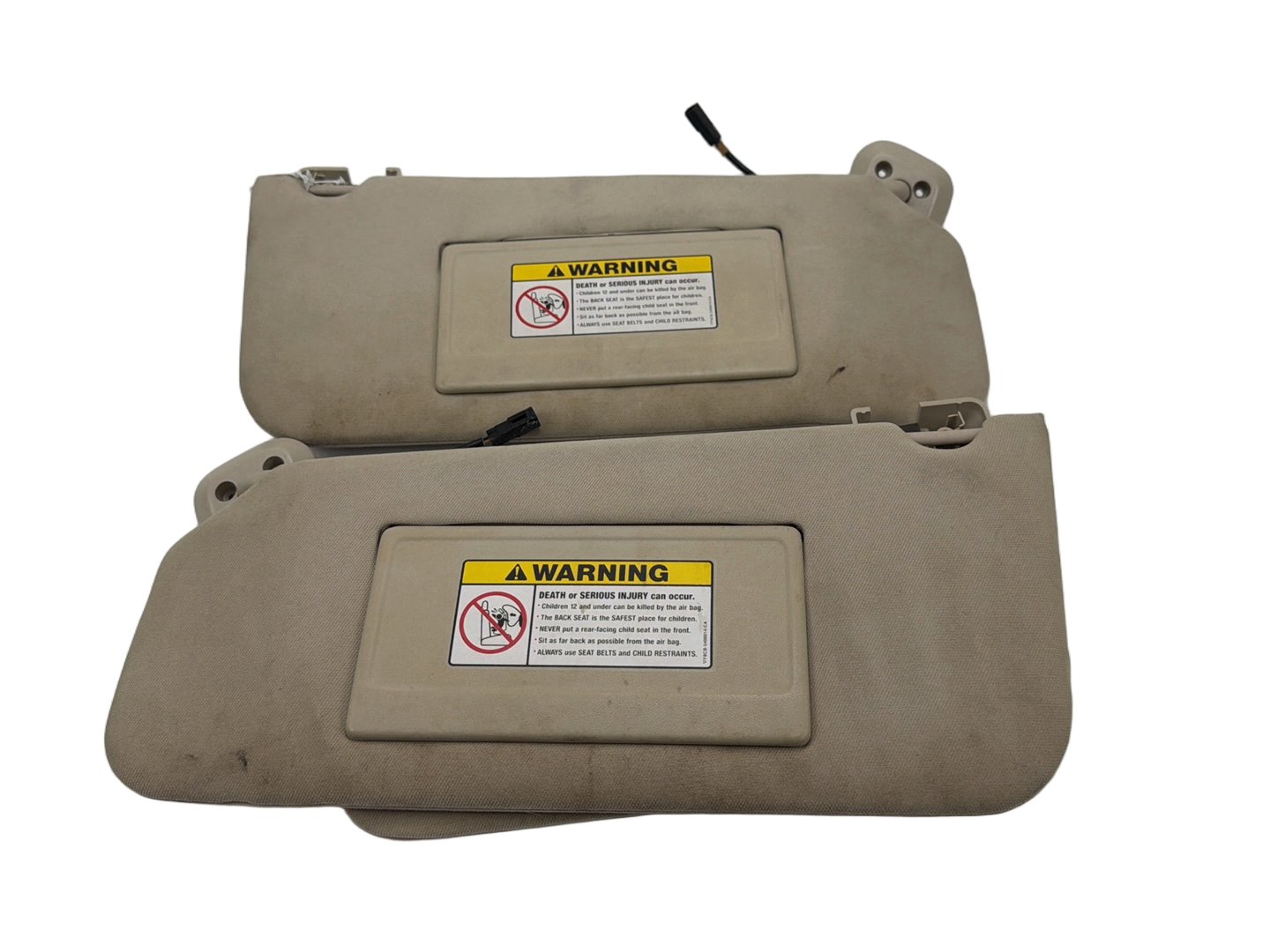 2003-2006 Lincoln Navigator Left/Right Sun Visor Pair Tan w/ Mirror OEM
