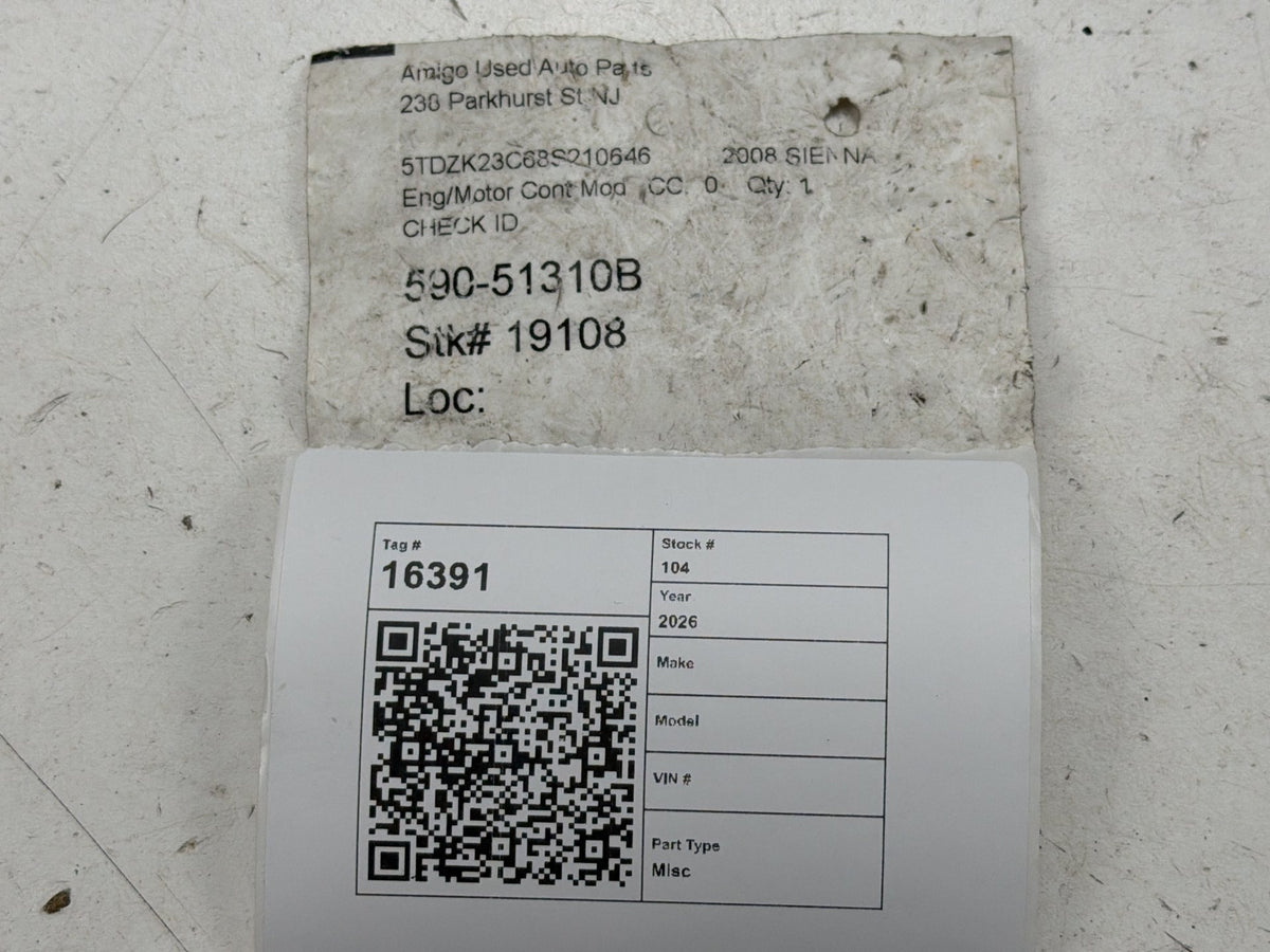 2005 Toyota Sienna Engine Computer Control Module Unit ECU 89661-08120 OEM