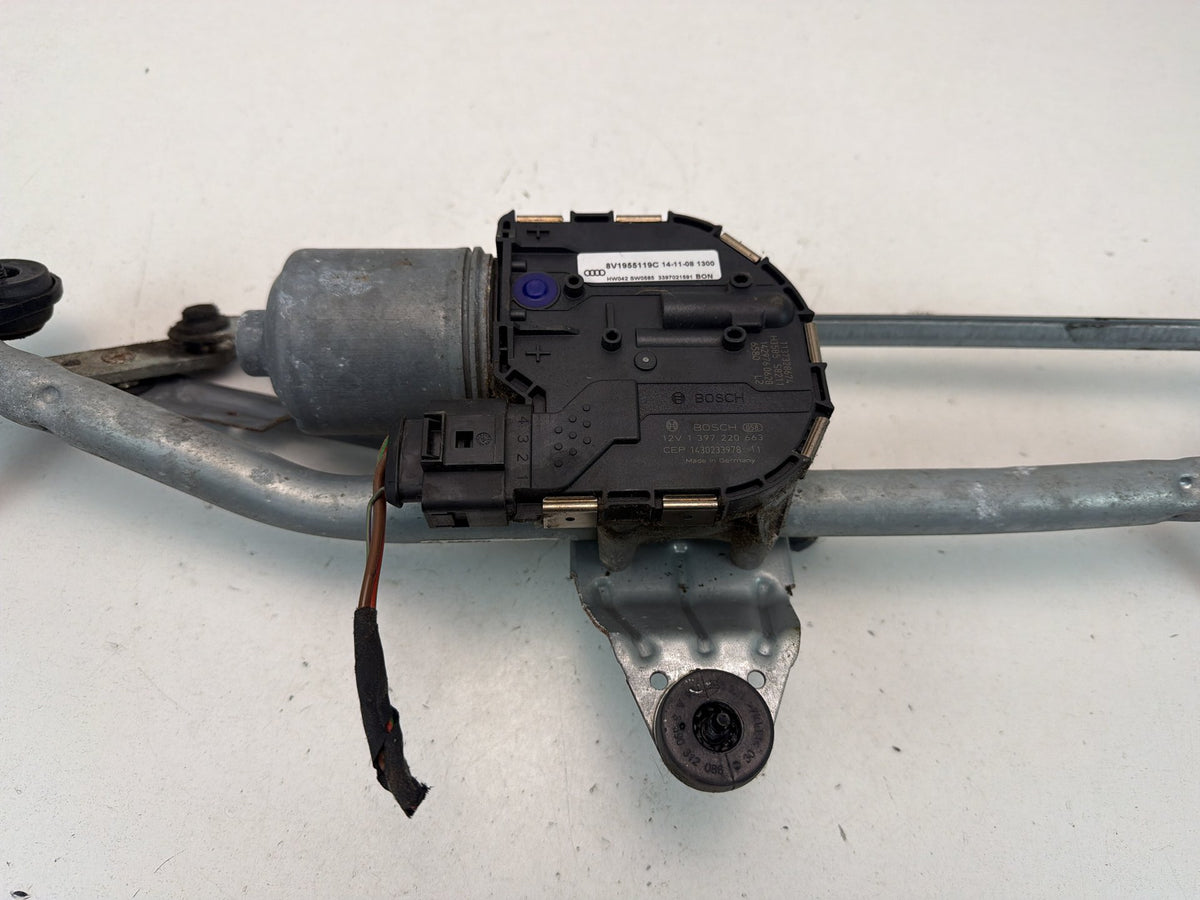 2015-2020 Audi A3 8V Front Windshield Wiper Transmission Linkage & Motor OEM