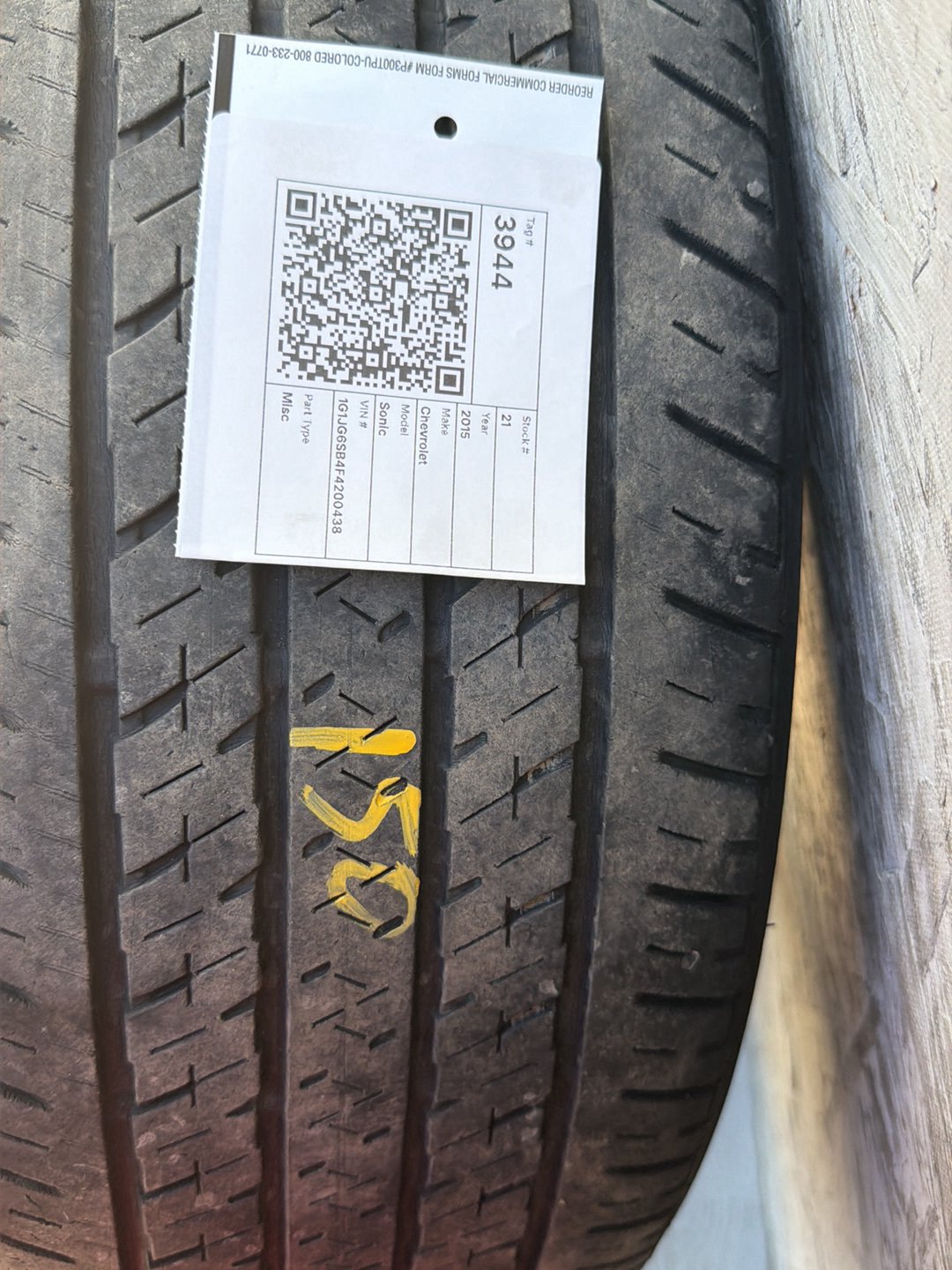 2013-2016 Chevrolet Sonic RS Wheel Rim with Tire OEM