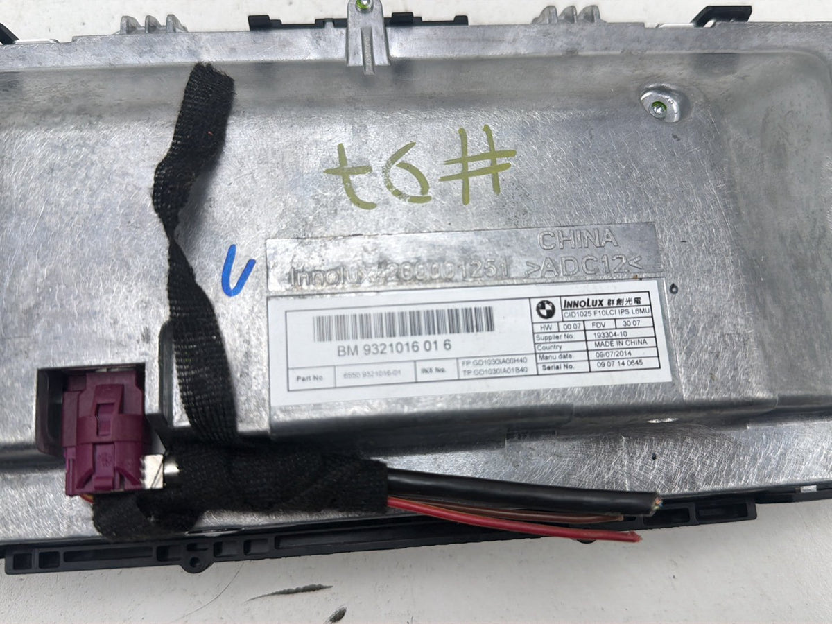 2012-2016 BMW 5 Series - Central Information Display Screen 193304-10 OEM
