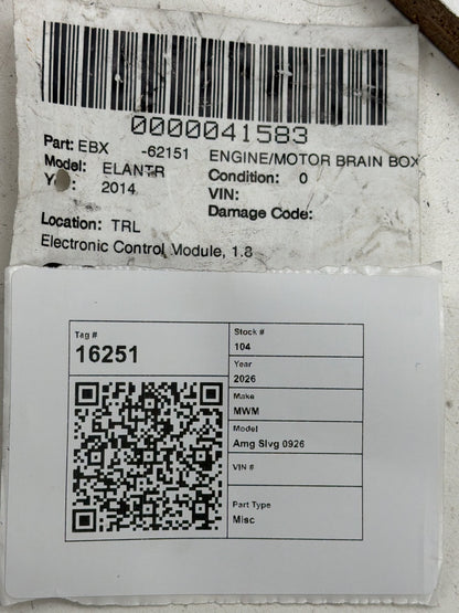 2012-2014 Hyundai Elantra Engine Computer Control Module 39103-2EML4 OEM