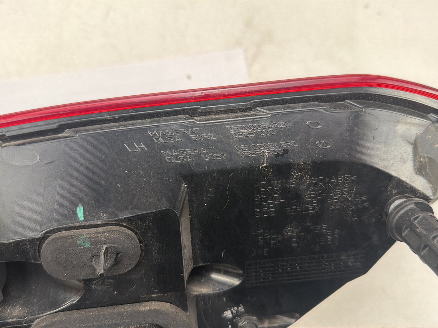 2014-2017 Maserati Ghibli Rear Left Side Outer Tail Light 06700084820 OEM