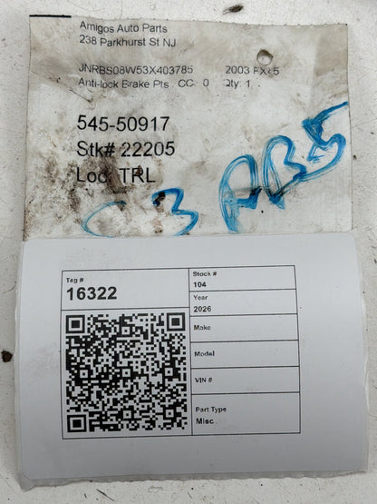 2003-2005 Infiniti FX35 ABS Anti-Lock Brake Pump Control Module 47660-CG084 OEM