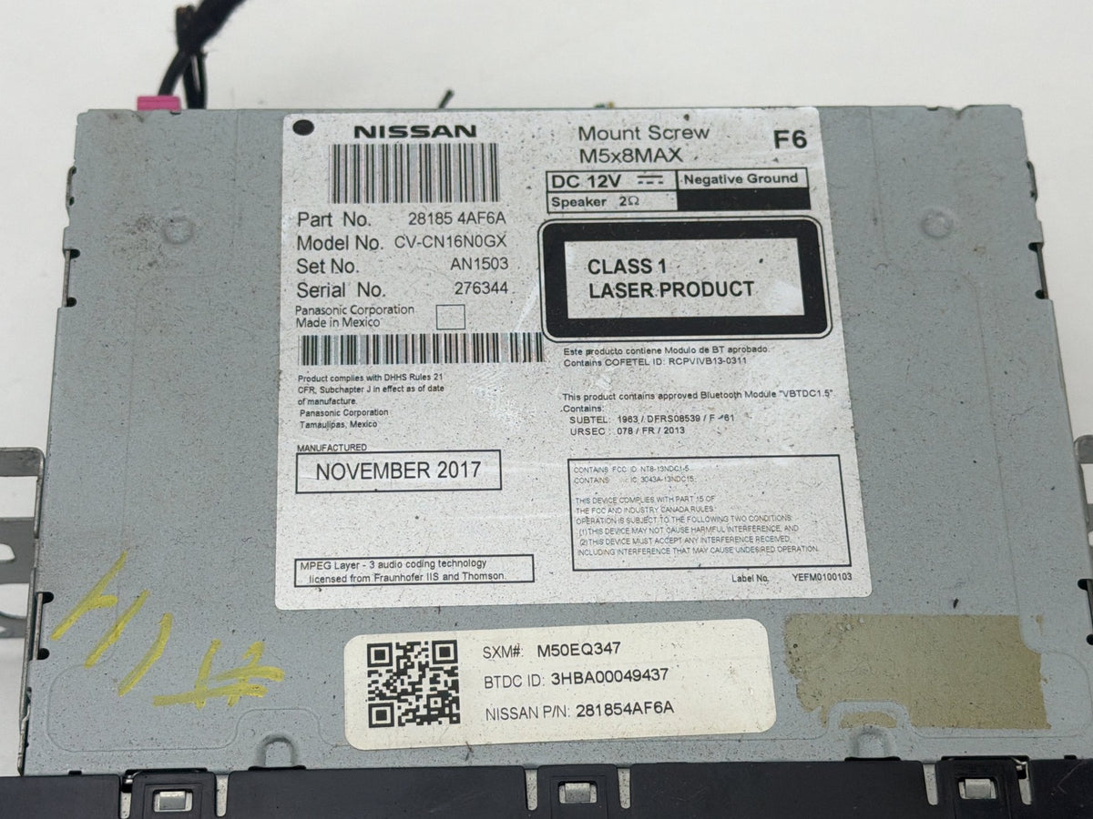 2017-2019 Nissan Sentra Radio Receiver CD Player 28185 4AF6A OEM